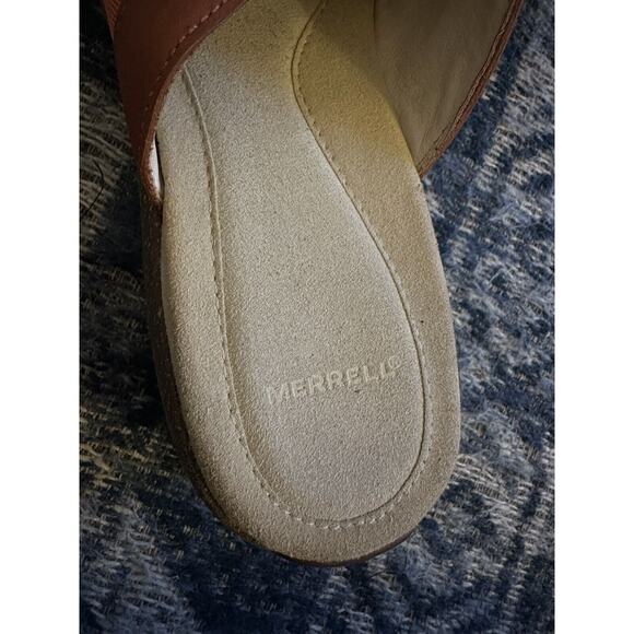 Merrell Sandals Women's Sundial Clay Suede Leather Slip-On Slide Wedge Size 9 - Picture 5 of 8